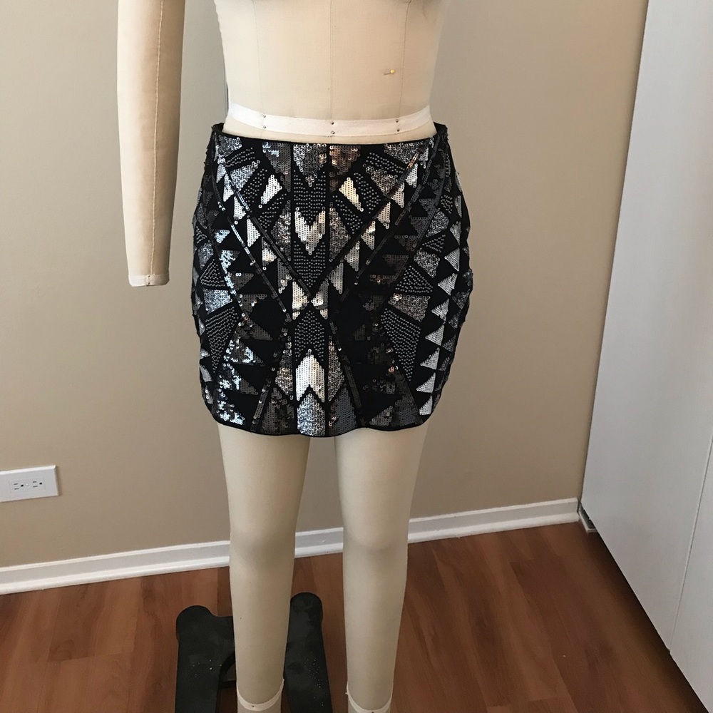 Express Sequined Mini Skirt
